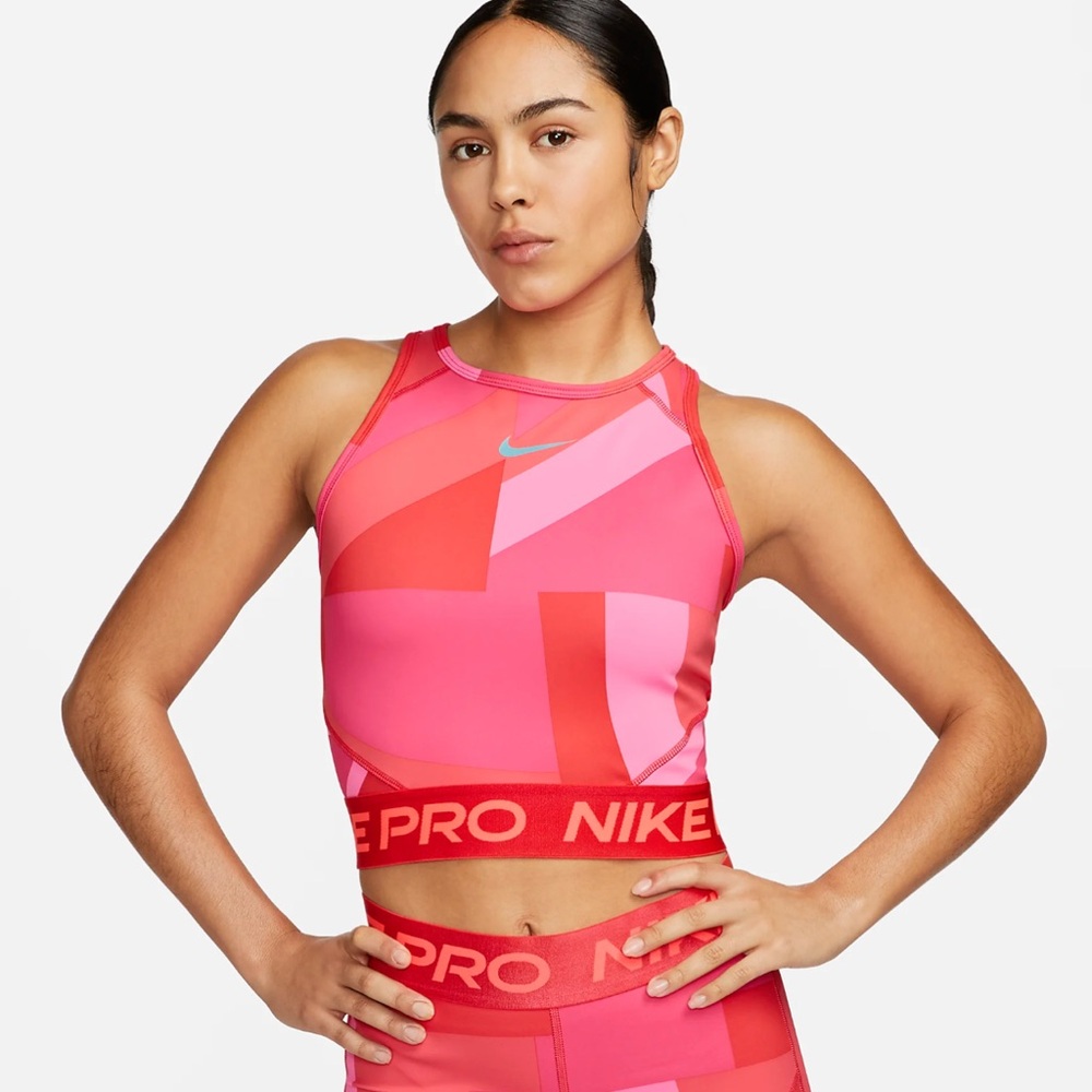 Nike Pro Vibrant Red and Pink Sports Bra